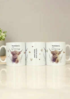 Personalised Memento Company Highland Cow White Ceramic Mug
