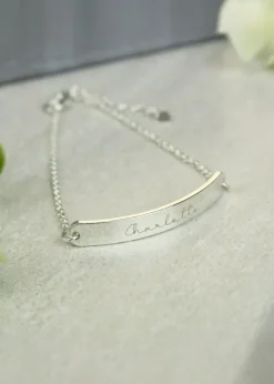 Personalised Memento Company Name Only Tone Bar Bracelet