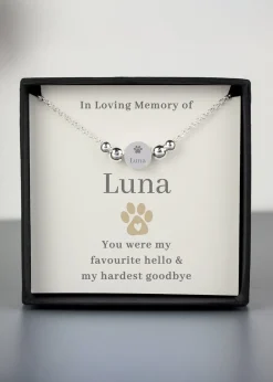 Personalised Memento Company Silver Pet Memorial Bracelet and Sentiment Card