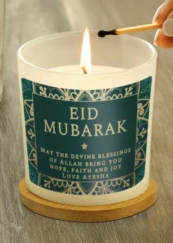 Personalised Memento Company Cream Eid & Ramadan Scented Jar Candle
