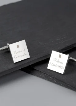 Personalised Memento Company Decorative Wedding Any Role Square Cufflinks