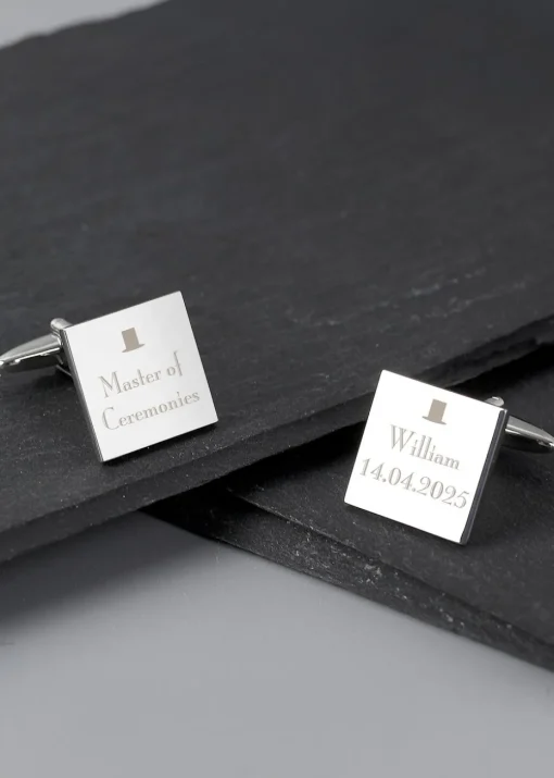 Personalised Memento Company Decorative Wedding Any Role Square Cufflinks