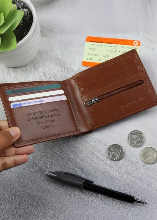 Personalised Memento Company Tan Leather Wallet
