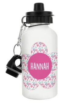 Personalised Memento Company White Flower Drinks Bottle