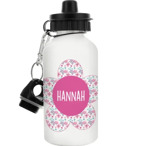 Personalised Memento Company White Flower Drinks Bottle