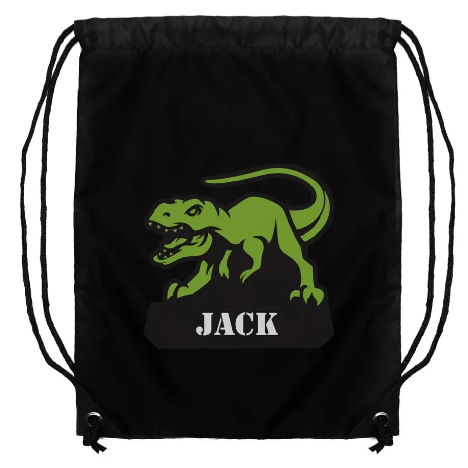 Personalised Memento Company Black Dinosaur Kit Bag