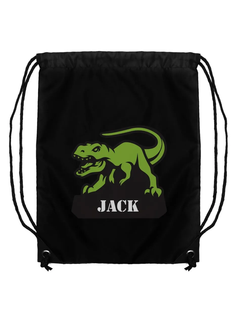 Personalised Memento Company Black Dinosaur Kit Bag