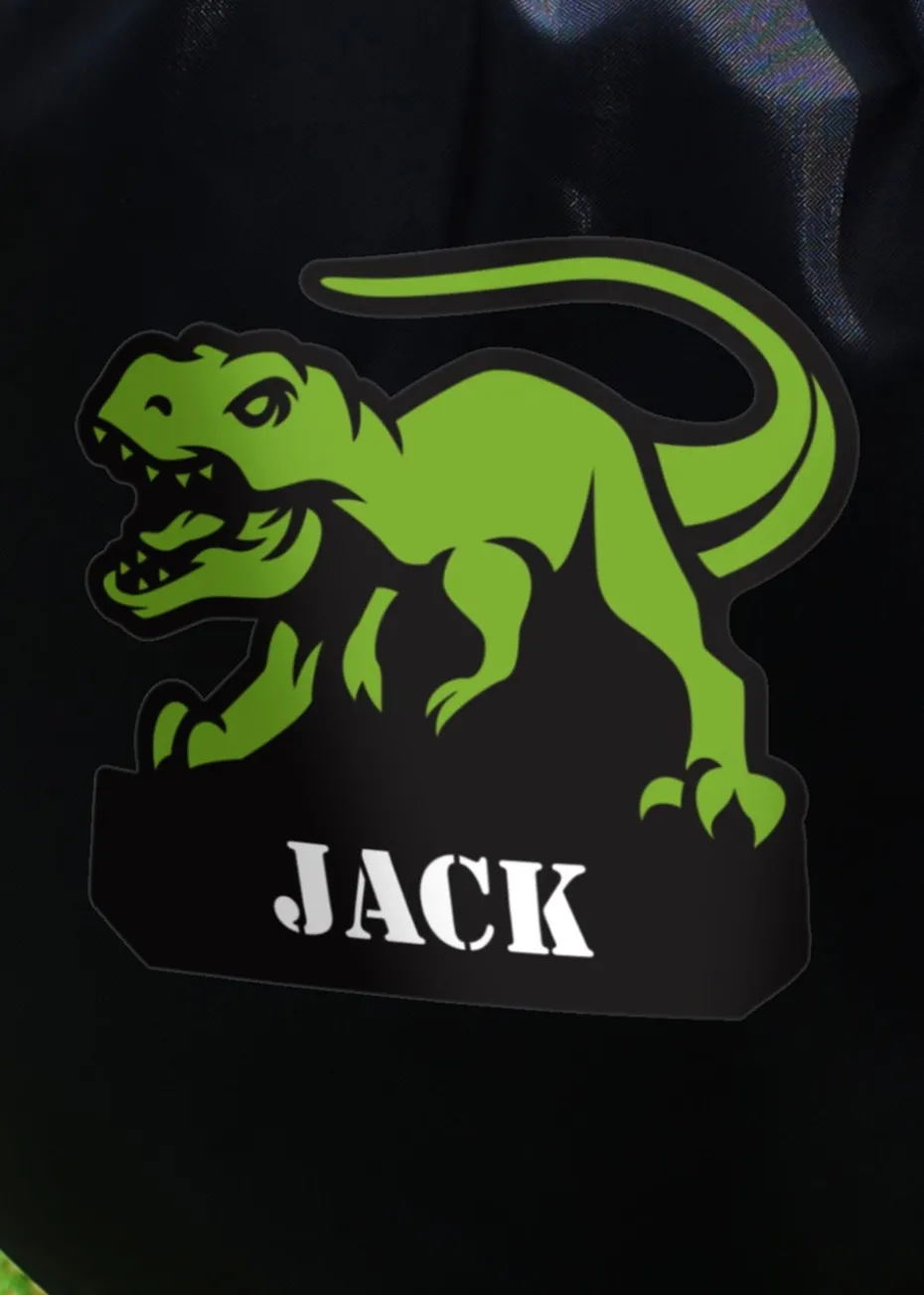 Personalised Memento Company Black Dinosaur Kit Bag