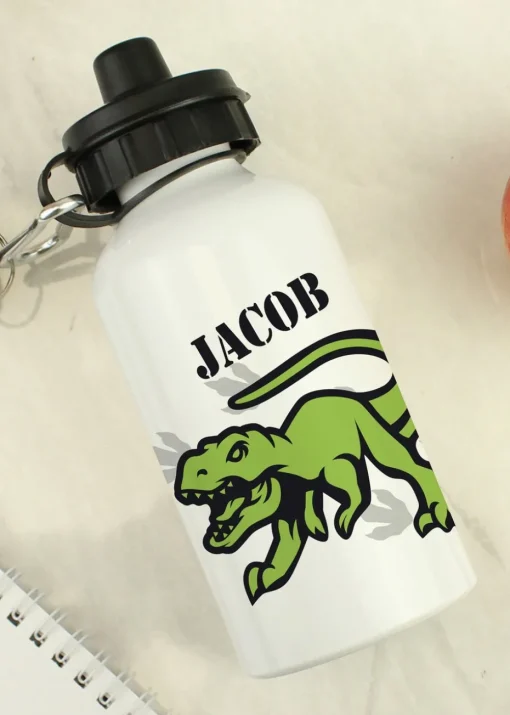 Personalised Memento Company White Dinosaur Drinks Bottle