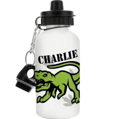 Personalised Memento Company White Dinosaur Drinks Bottle