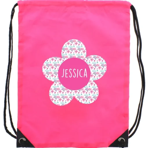 Personalised Memento Company Pink Flower Kit Bag