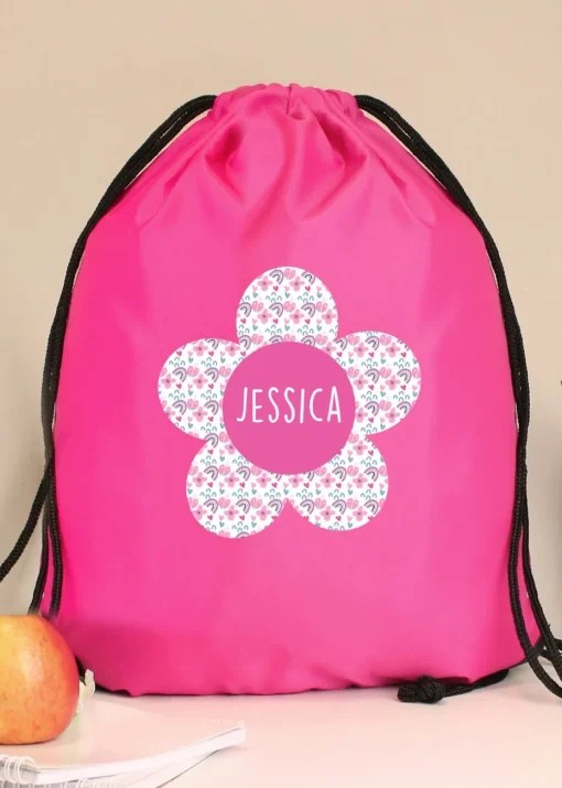 Personalised Memento Company Pink Flower Kit Bag