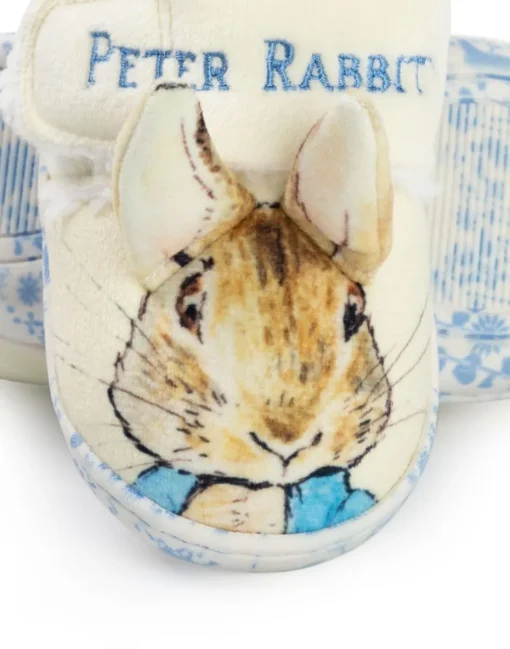 Peter Rabbit Kids Character Face Velcro Loafer Slippers (4 - 10 Younger)