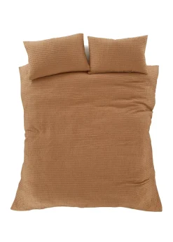 Pineapple Elephant Caramel Muscat Waffle Duvet Cover Set