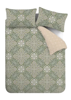 Pineapple Elephant Green Alba Geo Reversible Duvet Cover Set