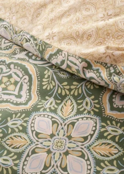 Pineapple Elephant Green Alba Geo Reversible Duvet Cover Set