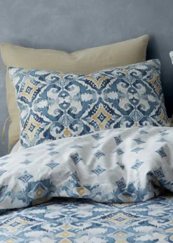 Pineapple Elephant Inara Ikat Blue Reversible Duvet Cover Set