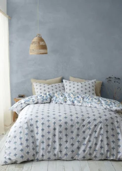 Pineapple Elephant Inara Ikat Blue Reversible Duvet Cover Set