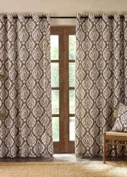 Pineapple Elephant Suri Geo Lined Eyelet Curtains