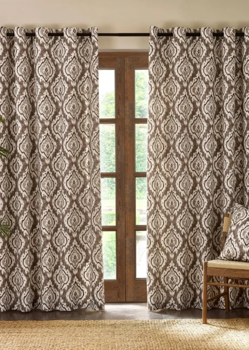 Pineapple Elephant Suri Geo Lined Eyelet Curtains