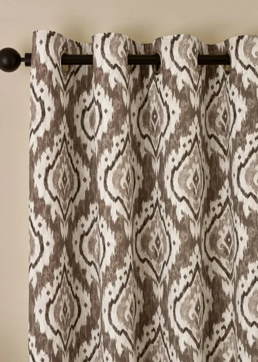 Pineapple Elephant Suri Geo Lined Eyelet Curtains