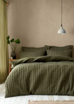 Pineapple Elephant Tamba Jersey Stripe Quilted Duvet Cover Set