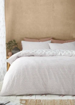 Pineapple Elephant Woodblock Floral So Soft Terracotta Clay Duvet Cover Set