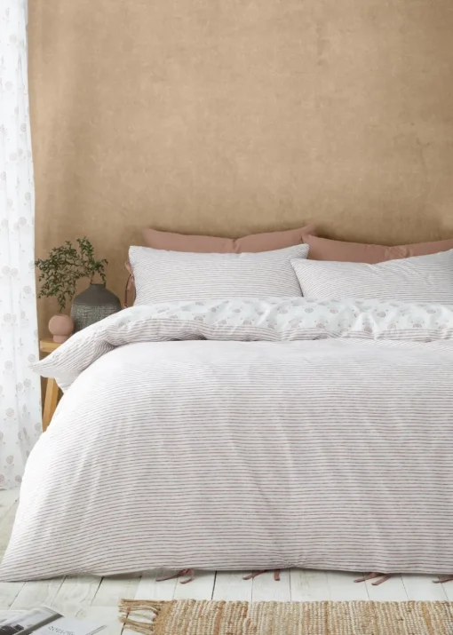 Pineapple Elephant Woodblock Floral So Soft Terracotta Clay Duvet Cover Set