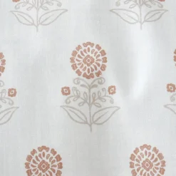 Pineapple Elephant Woodblock Floral So Soft Terracotta Clay Duvet Cover Set