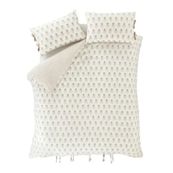 Pineapple Elephant Woodblock Floral So Soft Terracotta Clay Duvet Cover Set