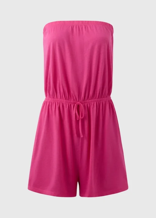 Pink Bandeau Playsuit