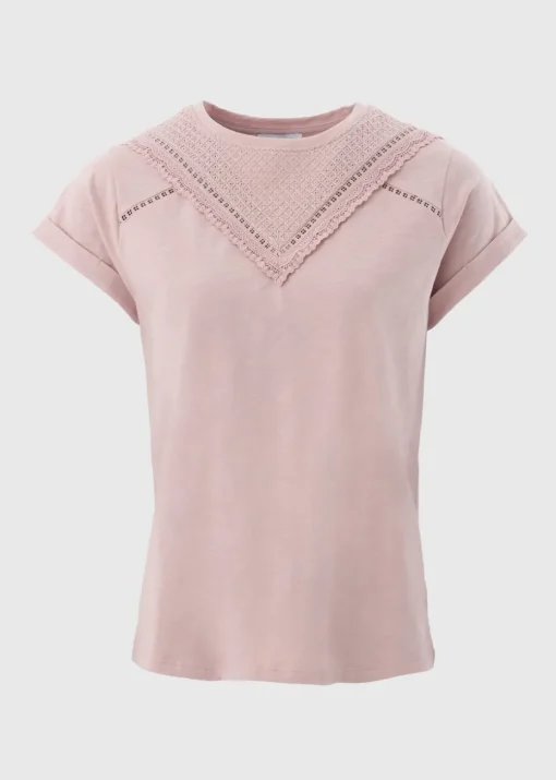 Pink Broderie T-Shirt