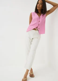 Pink Button Front Waistcoat