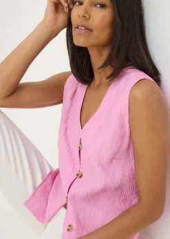Pink Button Front Waistcoat