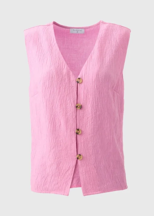 Pink Button Front Waistcoat