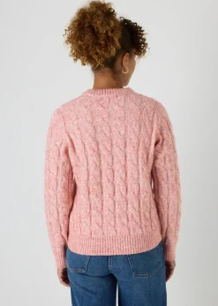 Pink Cable Knit Jumper