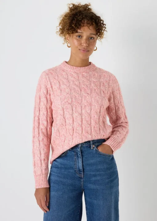 Pink Cable Knit Jumper