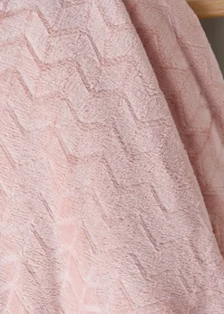 Pink Embossed Fleece Throw