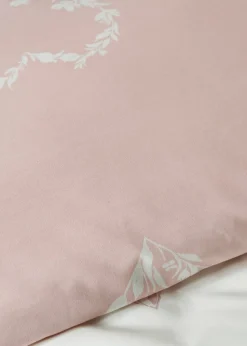 Pink Floral Heart Duvet Set