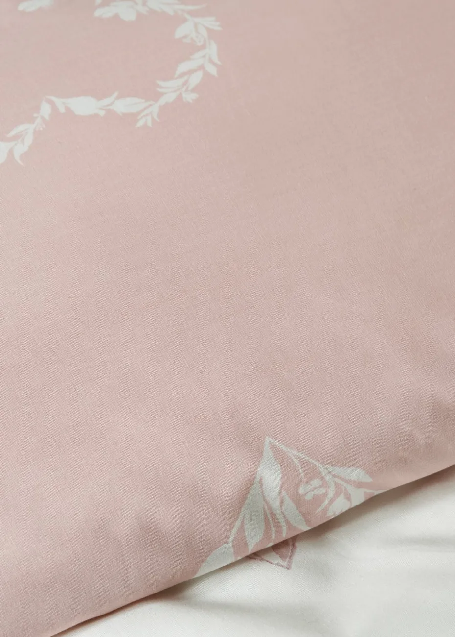 Pink Floral Heart Duvet Set
