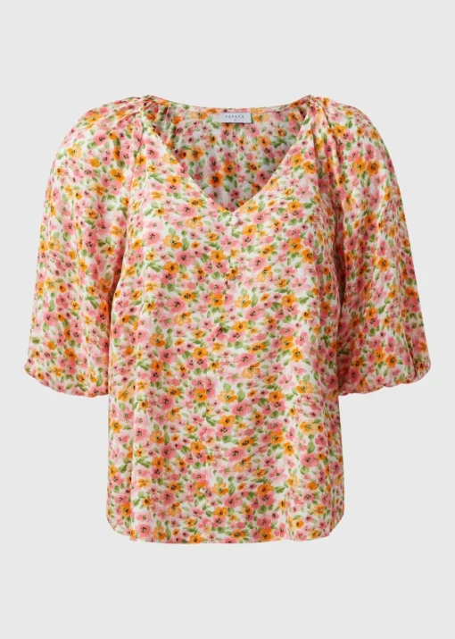Pink Floral Tea Blouse