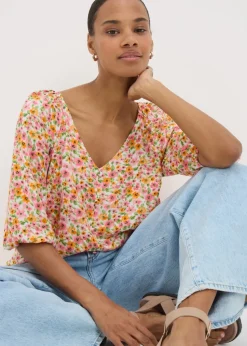 Pink Floral Tea Blouse