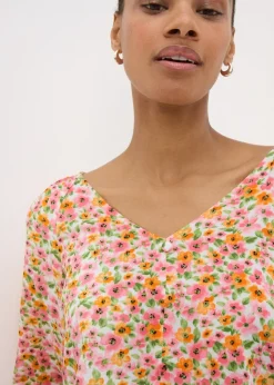 Pink Floral Tea Blouse