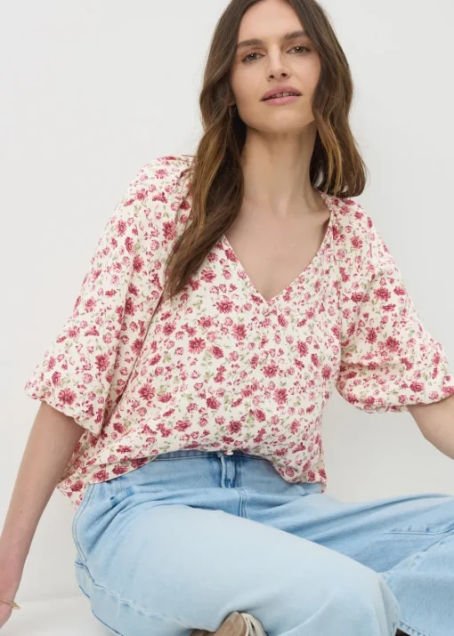 Pink Floral Tea Top