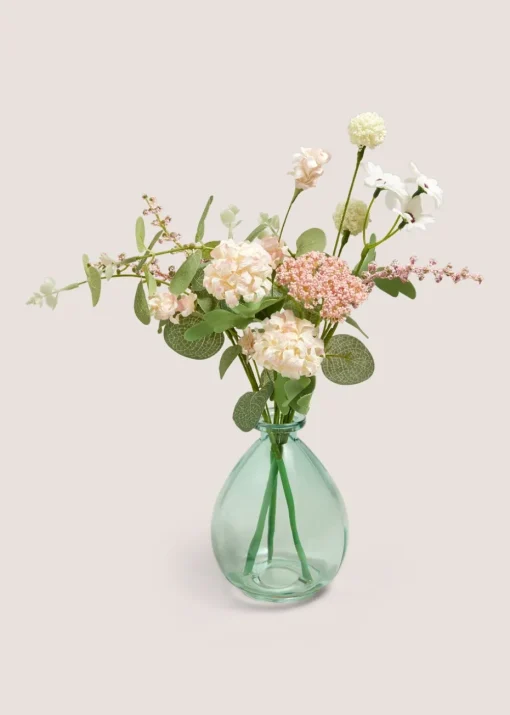 Pink Flowers In A Glass Vase