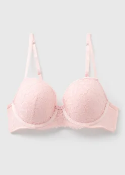 Pink Lace Detail Bra