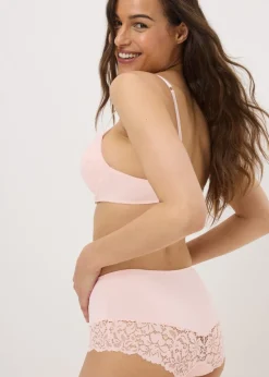 Pink Lace Detail Midi Knickers