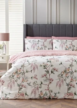 Pink Oriental Floral Duvet Set
