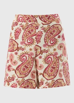 Pink Paisley Print Co Ord Shorts