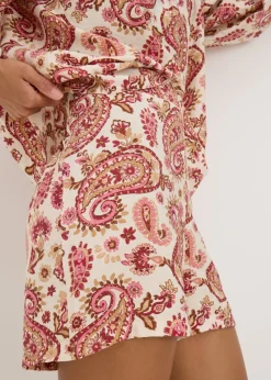 Pink Paisley Print Co Ord Shorts